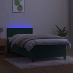 vidaXL Sommier à lattes de lit et matelas et LED Vert foncé 80x200cm