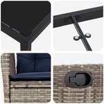 vidaXL Ensemble de salle à manger pour jardin 5 Pièces Gris et Noir Rotin