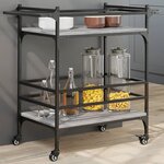 vidaXL Chariot de cuisine sonoma gris 82x40x78 5 cm bois d'ingénierie