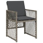vidaXL Ensemble à manger de jardin et coussins 7 Pièces gris rotin