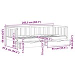 vidaXL Lit de jour avec tiroirs sans matelas 80x200 cm bois massif