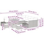 vidaXL Ensemble de canapé de jardin 12 Pièces Beige Poly rotin