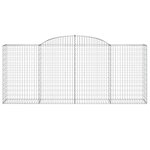 vidaXL Paniers à gabions arqués 5 Pièces 300x50x120/140 cm fer galvanisé