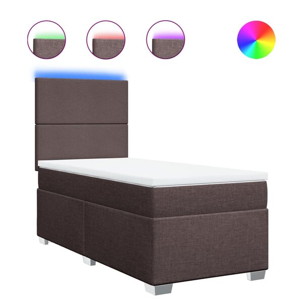 vidaXL Sommier à lattes de lit avec matelas Marron foncé 80x200 cm