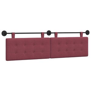 vidaXL Tête de lit suspendue Bordeaux Tissu