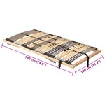 vidaXL Cadre de lit électrique – 39 lattes  7 zones  100 x 190 cm