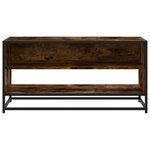 vidaXL Meuble TV chêne fumé 91x40x46 cm bois d'ingénierie et métal