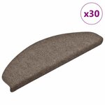 vidaXL Tapis d'escalier auto-adhésifs 30 pièces 65 x 21 x 4 cm Beige Demi-rond Grand