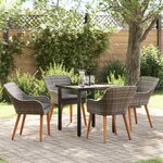 vidaXL Ensemble de salle à manger pour jardin 5 Pièces Gris polyrotin