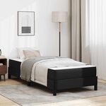 vidaXL Cadre de lit avec matelas Noir 90 x 200 cm tissu