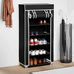 vidaXL Armoire à chaussures avec housse 58 x 28 x 106 cm Tissu Noir
