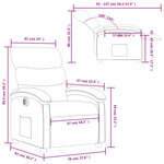 vidaXL Fauteuil inclinable électrique Gris foncé Tissu