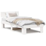 vidaXL Cadre de lit Blanc 75 x 190 cm Bois massif en pin