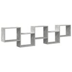 vidaXL Étagère cube murale 5 compartiments gris béton bois ingénierie