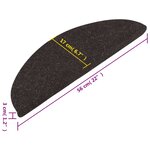 vidaXL Tapis d'escalier auto-adhésifs 10 Pièces noir 56x17x3 cm