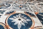 Tapis de Cuisine carreaux de Ciment 50 x 120 cm - Bleu
