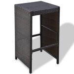 vidaXL Ensemble de bar de jardin 7 Pièces coussins Résine tressée Marron