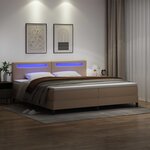vidaXL Lit à ressorts avec matelas Cappuccino 200 x 200 cm Simili cuir