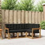 vidaXL Ensemble de canapés d'extérieur 4 pc Naturel et Noir