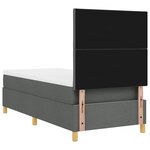 vidaXL Lit Box Spring avec Matelas & LED Gris Foncé 90x200 cm Tissu