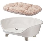 Corbeille chat ou chien Throne 6 avec coussin relax - Blanc