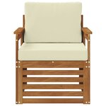 vidaXL Canapé d’extérieur Bois d'acacia massif et polyester Naturel