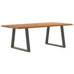vidaXL Table à manger avec bord naturel 220x100x74cm bois massif chêne