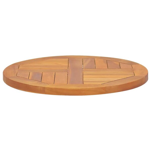 vidaXL Dessus de table Bois de teck solide Rond 2 5 cm 50 cm