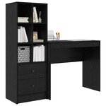 vidaXL Bureau avec tiroir avec étagère avec stockage 2 Pièces Chêne noir