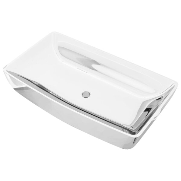 vidaXL Lavabo 71 x 38 x 13 5 cm Céramique Argenté