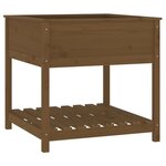 vidaXL Jardinière avec étagère Marron miel 82 5x82 5x81 cm Bois de pin