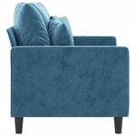 vidaXL Canapé à 2 places Bleu 120 cm Velours
