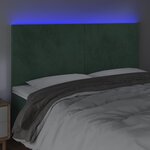 vidaXL Tête de lit à LED Vert foncé 200x5x118/128 cm Velours