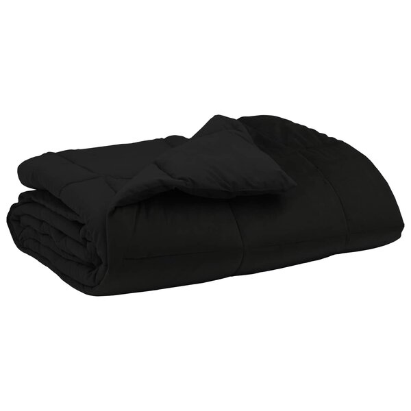 vidaXL Duvet complet toute l'année 240 x 260 cm 4 saisons Noir