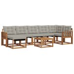 vidaXL Ensemble de canapés d'extérieur 8 pc Gris Naturel et Clair