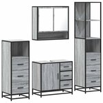 vidaXL Ensemble de meubles de salle de bain 4 Pièces sonoma gris