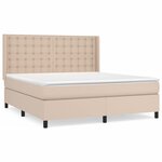 vidaXL Sommier à lattes de lit avec matelas Cappuccino 180x200 cm