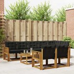 vidaXL Ensemble de canapés d'extérieur 9 pc Naturel et Noir