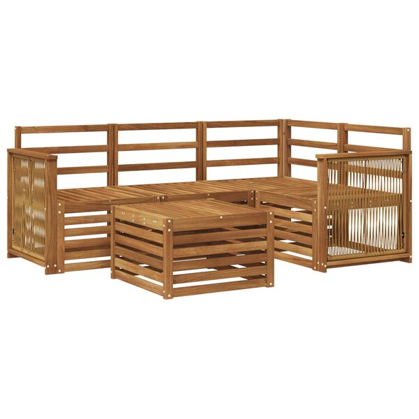 vidaXL Ensemble de canapés d'extérieur 5 pc Naturel Polyester