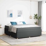 vidaXL Cadre de lit avec matelas Gris foncé 180 x 200 cm tissu