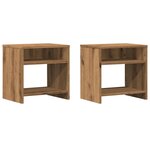 vidaXL Tables de chevet 2 Pièces chêne artisanal bois d'ingénierie