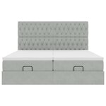 vidaXL Cadre de lit ottoman avec matelas gris clair 200x200 cm velours