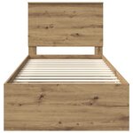vidaXL Cadre de lit Chêne artisan 90 x 190 cm Bois de pin massif