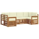 vidaXL Ensemble de canapé d'angle avec coussin 6 Pièces Naturel et Crème