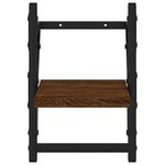 vidaXL Étagères murales avec barres 2 Pièces chêne marron 20x25x30 cm
