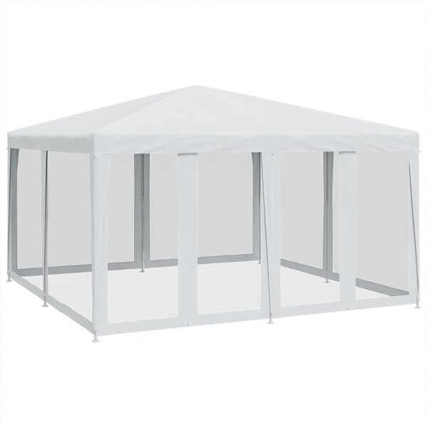 vidaXL Tente de fête avec 8 parois latérales en maille blanc 4x4m PEHD