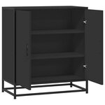 vidaXL Buffet noir 68x35x76 cm bois d'ingénierie et métal