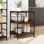 vidaXL Chariot de cuisine chêne fumé 60x41x80 5 cm bois d'ingénierie