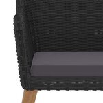 vidaXL Ensemble à manger de jardin avec coussins 7 Pièces Noir