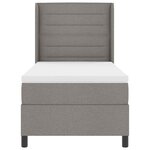 vidaXL Lit à ressort LED avec matelas Taupe 90 x 200 cm tissu